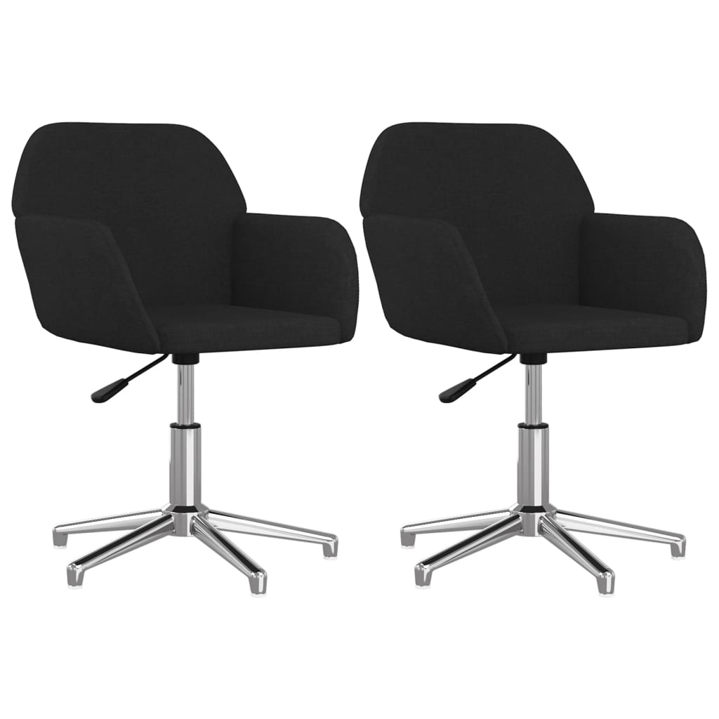 Dining Room Chairs 2 Pcs Swivel Black Fabric
