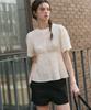 Deuloupisumeon Edel Puff Sleeve Short-Sleeve Blouse [Cream Beige]