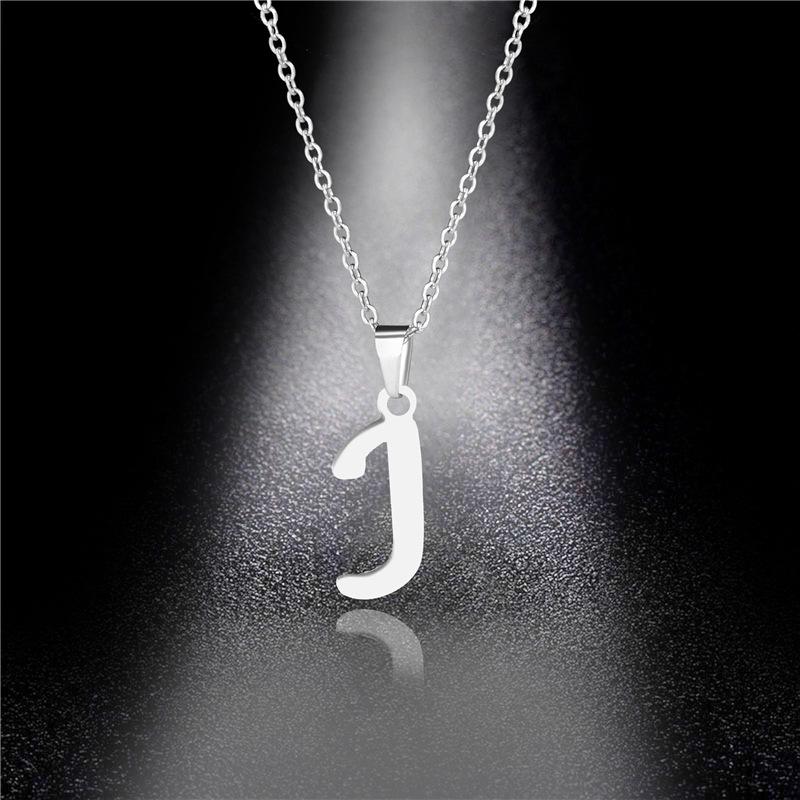 Simple English Letter Necklace Collarbone Chain Women Fashion Jewelry 26 Alphabet Pendant