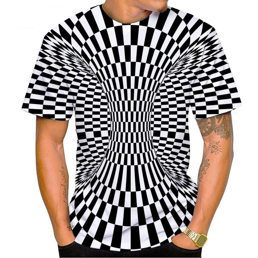 Fashionable 3D printed men's casual hip-hop cool T-shirt funny short sleeved T-shirt
