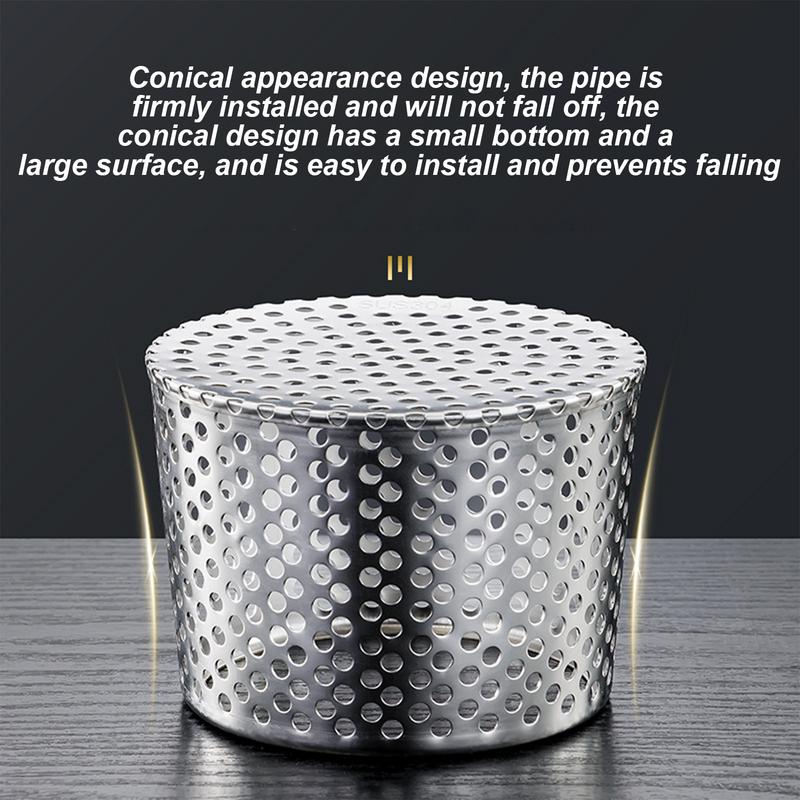 50-63mm 68-83mm Balcony Drainage Roof Floor Drain Cover Rain Pipe Cap Stainless Steel Hair Waste Collector For Kitchen Bathroom