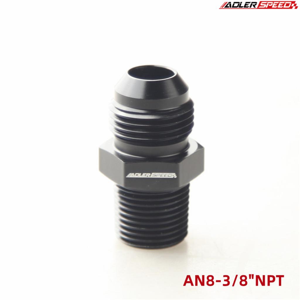 AN3/AN4/AN6/AN8/AN10/AN12 To 1/8" / 1/4" 3/8" 1/2" 3/4" 1"NPT Straight Fuel Hose Adapter Pipe Thread Fitting Black