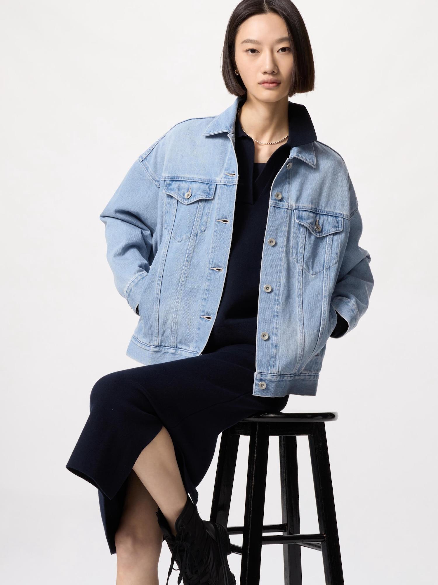 Uniqlo Японская джинсовая куртка оверсайз – купить по низким ценам