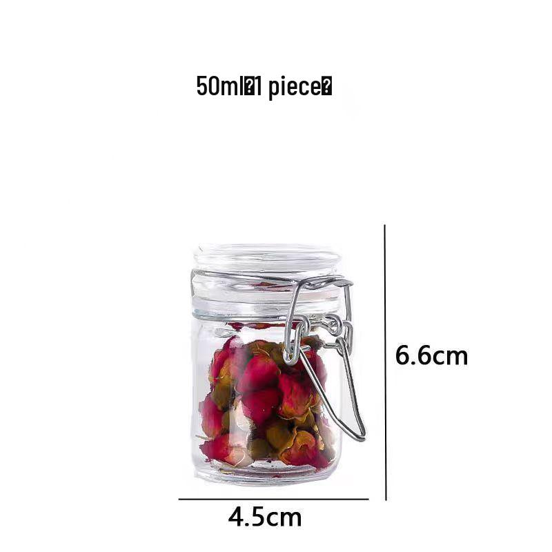 Transparent Glass Seasoning Jar with Open-Hole Lid for Kitchen Condiments