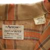 Arrow 60s Vintage USA Made Open Collar Check Pattern Long Sleeve Open Color Shirt Men's Used