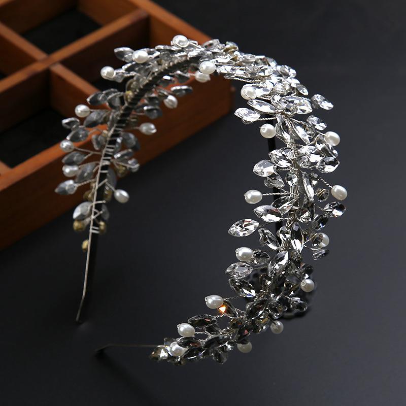 

Handmade Rhinestone Headband Female Wedding Photo Bridal Tiara Wedding Dress Crown Accessories Forest Princess Style Hair Accessories