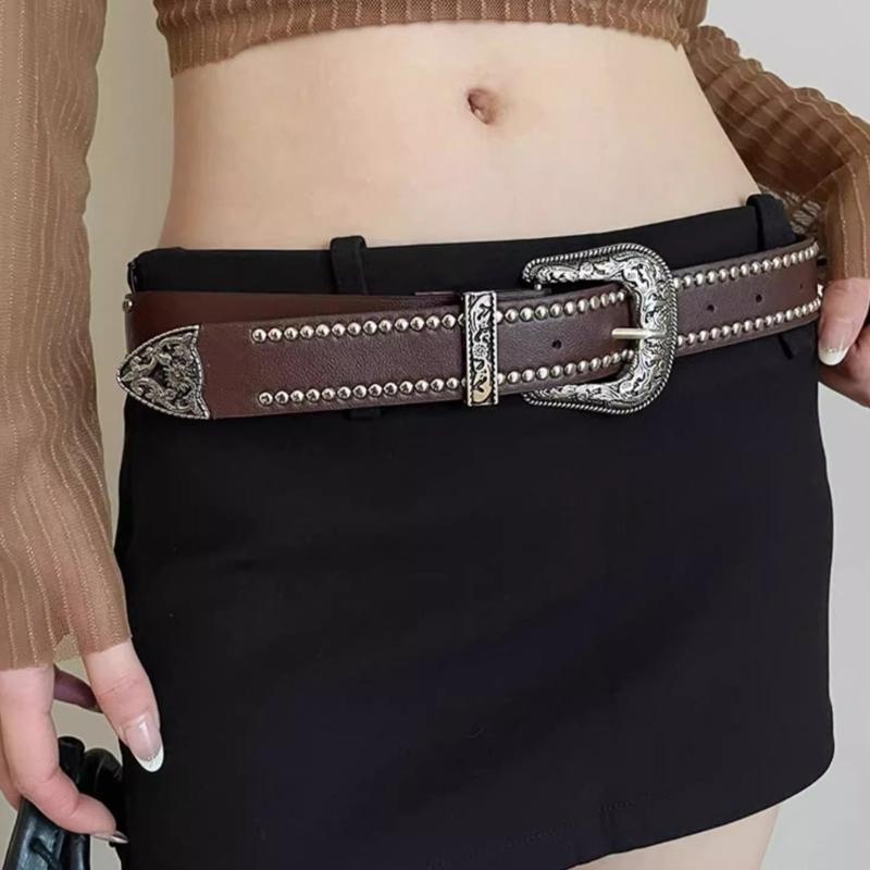 PU Waist Belt with Adjustable Pin Buckle for Fashion Enthusiasts Jeans Skirt