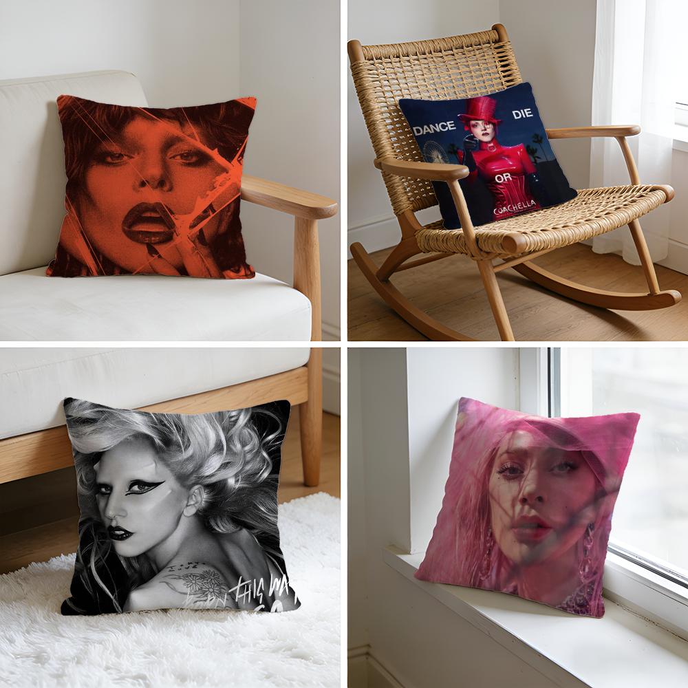 Cushion Cover Singer LLady Gaga Mayhem Washed Linen Soft Breathable Decorative Case For Sofa Home Pillow cover