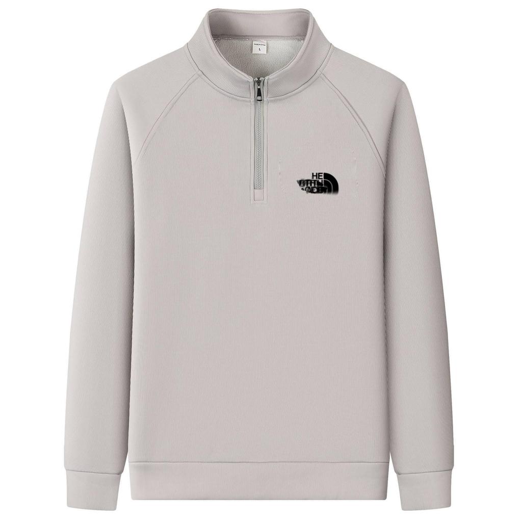 2024 Men's Sherpa Lined Hoodie - Spring/Autumn, Pullover, Casual Sports Fleece Jacket.