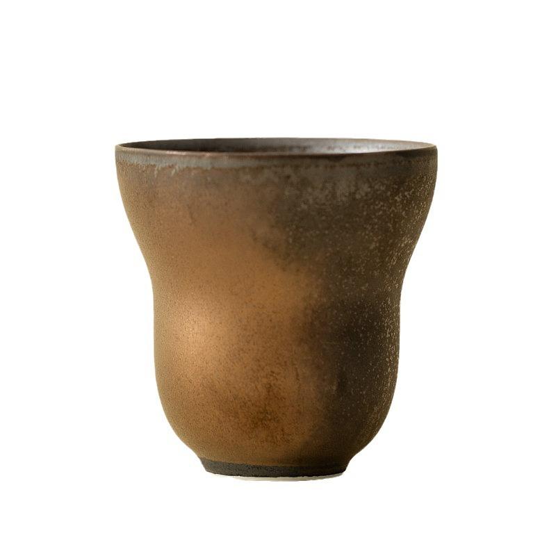 Rust Glaze Gourd Shape Ceramic Cup High Aesthetic for Tea Coffee Water Home Office Personal Use Unique Gift