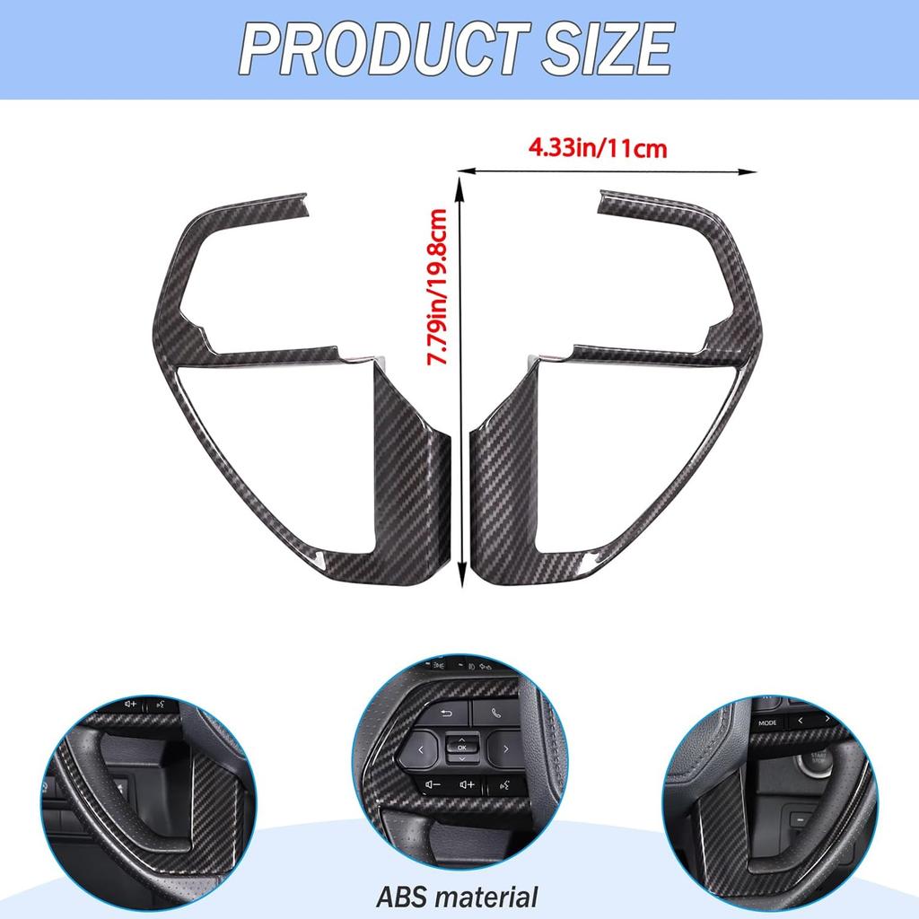 Aungy Center Console Steering Button Panel Trim Cover Compatible With Toyota Tundra/Sequoia -2025 Tacoma 2024+ Central Control Steering Panel