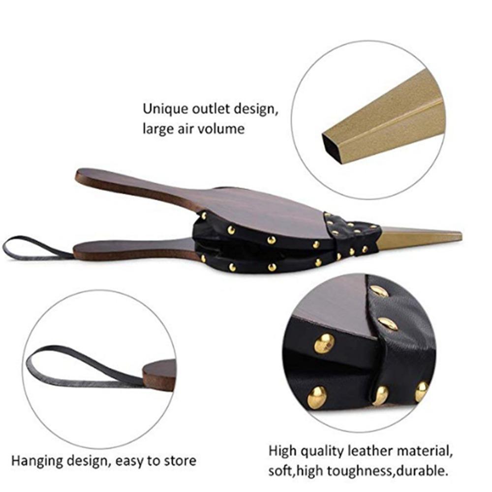 MDF Board Fireplace Bellows Black Brown Fire Pit Fan Campfire Air Blower Picnic Grilling Camping