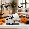 Halloween Kitchen Paper Towel Holder Wooden Napkin Holder, Ghost Pumpkin Tabletop Decor for Dining Room, Cute Theme Storage Spooky Organizer