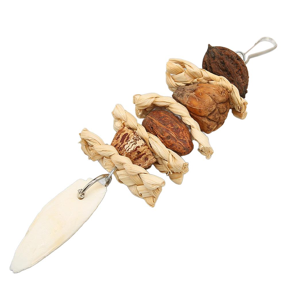 Zabawka do żucia dla ptaków Ręcznie robiona Liście kukurydzy Orzechy Kość mątwy Papuga Wisząca Zabawka do gryzienia ze Stali nierdzewnej