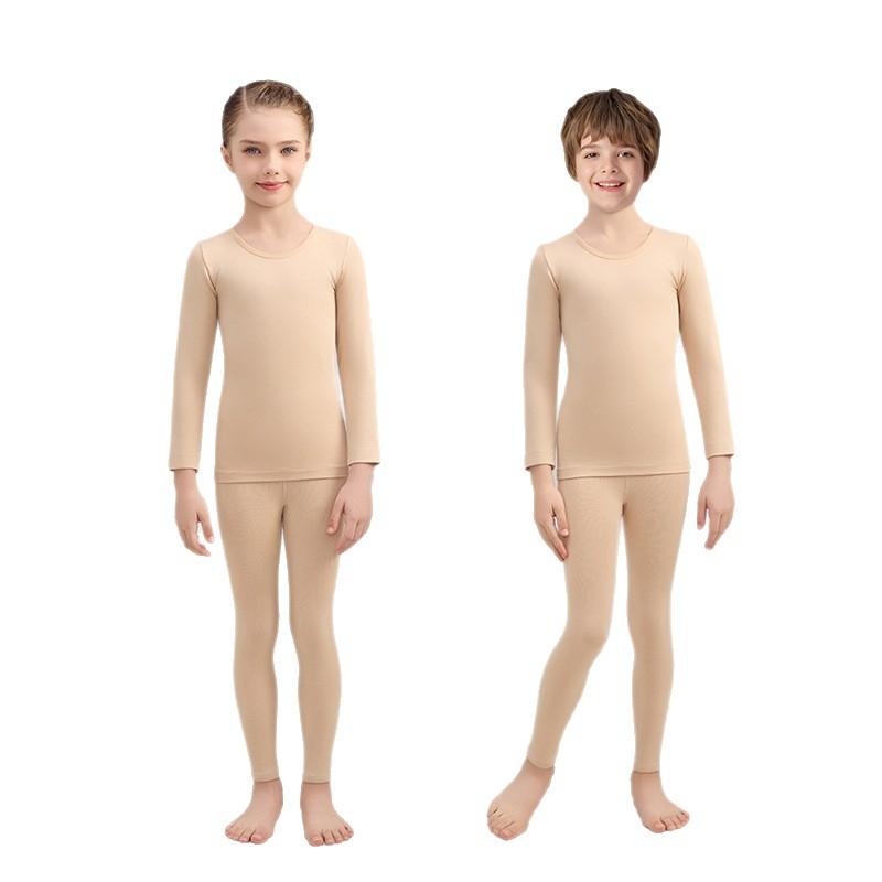 Dziewczęcy Termiczny Trykot Baletowy Kolor Cielisty Niewidoczny Strój Taneczny Odporny na Mechacenie Ubranie Treningowe Dziecięca Bielizna Termiczna