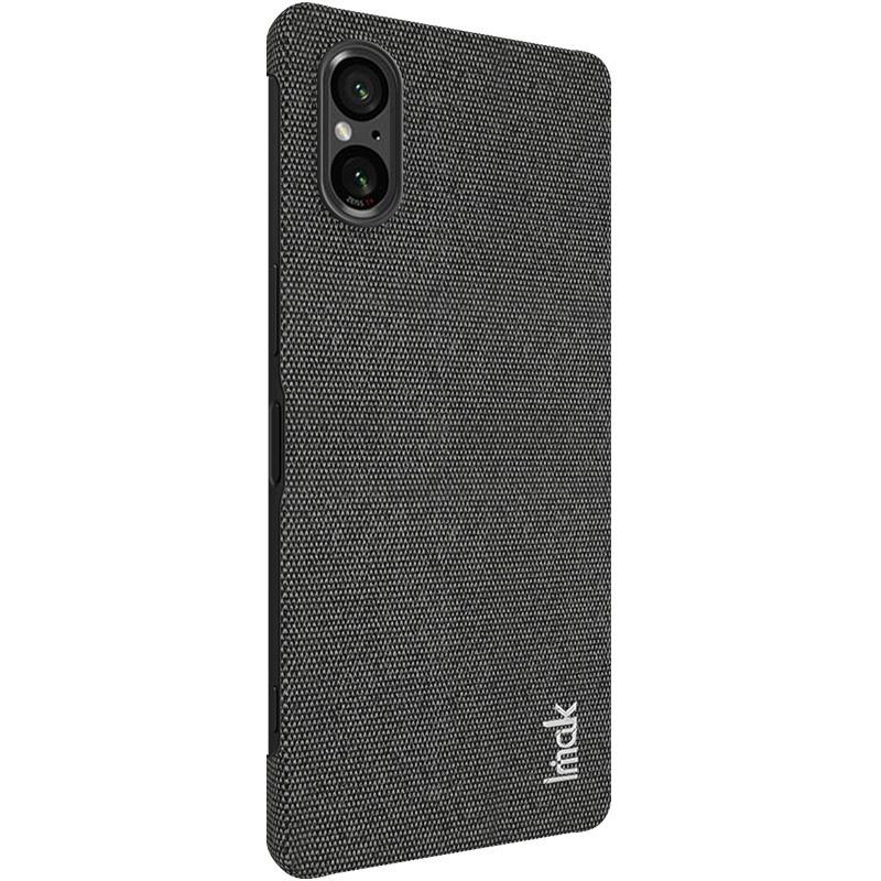 IMAK Ruiyi Series for Sony Xperia 5 V Case Cloth Texture Shell Shockproof PU Leather+PC Cell Phone Cover