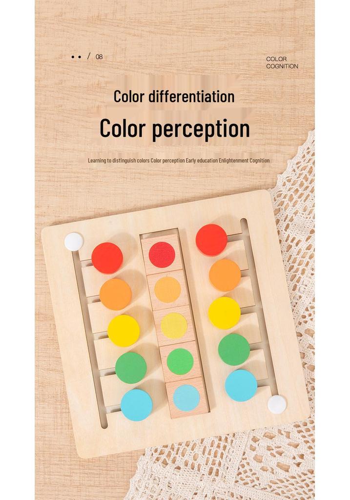 Wooden Color Matching & Sorting Board Game for Two Players - Parent-Child Interactive Educational Toy