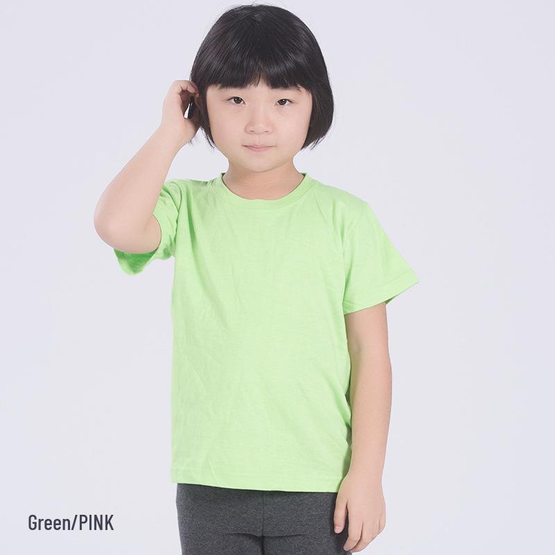 Custom Logo Kids' Cotton Short Sleeve Round Neck T-shirt for Kindergarten Activities