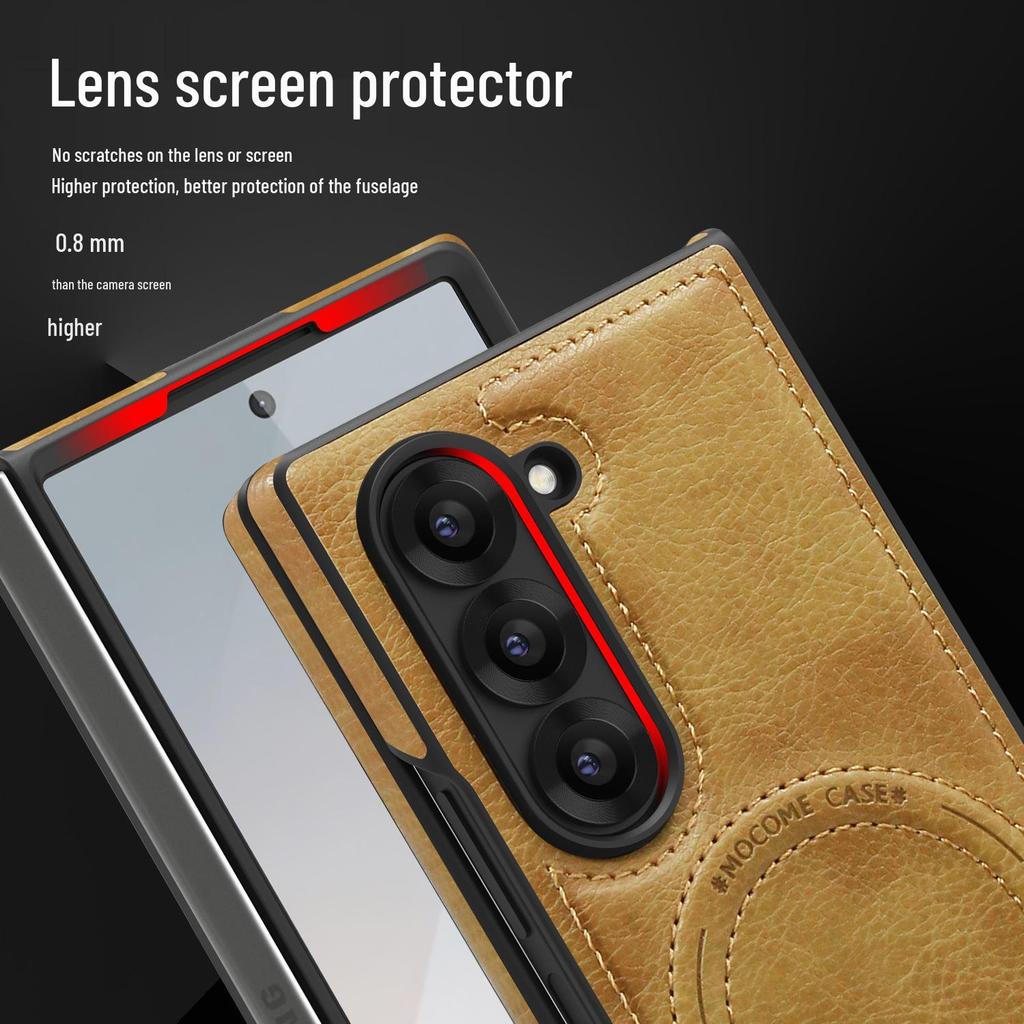Crystal Shield Leather Magnetic Stand Case for Samsung Z Fold7 - Full Coverage, Drop-Proof Protection