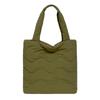Vertical Nylon Tote Shoulder Large Suitable for School and with Zipper Closure [MoreFarther] Women's Bag, Bag, Capacity, Plain, Travel, (Green)