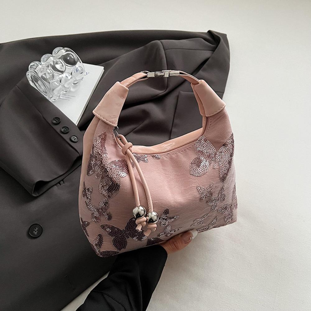 

Sequin Chinese Style Handbag Butterfly Cheongsam Bag Retro Shoulder Bag Wedding розовый