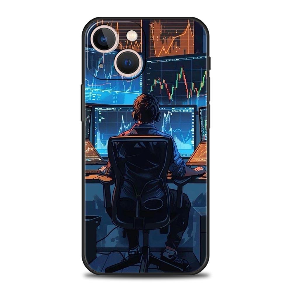 Phone Case For iPhone 16 15 14 13 12 11 Pro Max XS X XR SE 7 8 Plus Shell Trade Investment Forex Stock Market iPhone 16e Cover