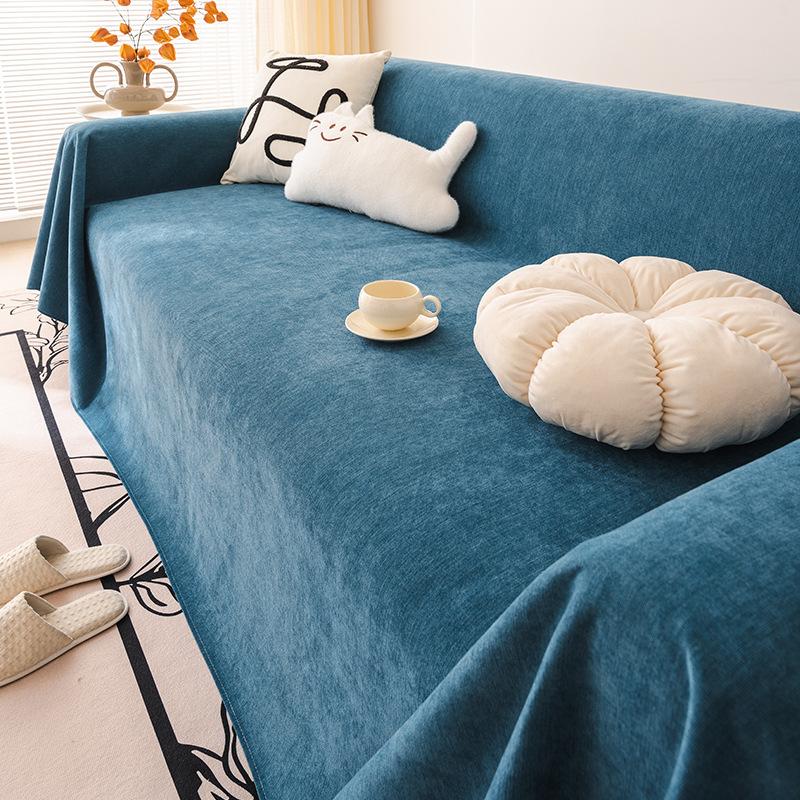 Modern Minimalist Sofa Cover Chenille Dustproof Anti-Scratch Non-Slip All-Covered Soft Towel Fabric for Living Room