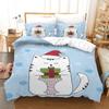 Cartoon Cat King Full Queen Duvet Cover Lovely Pet Kitty Bedding Set Animal Quilt Cover 2/3pcs Purple Polyester Comforter Cover