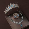 Wedding Necklace Earrings Rhinestone Set Crystal Royal Crown Wedding Princess Accessories