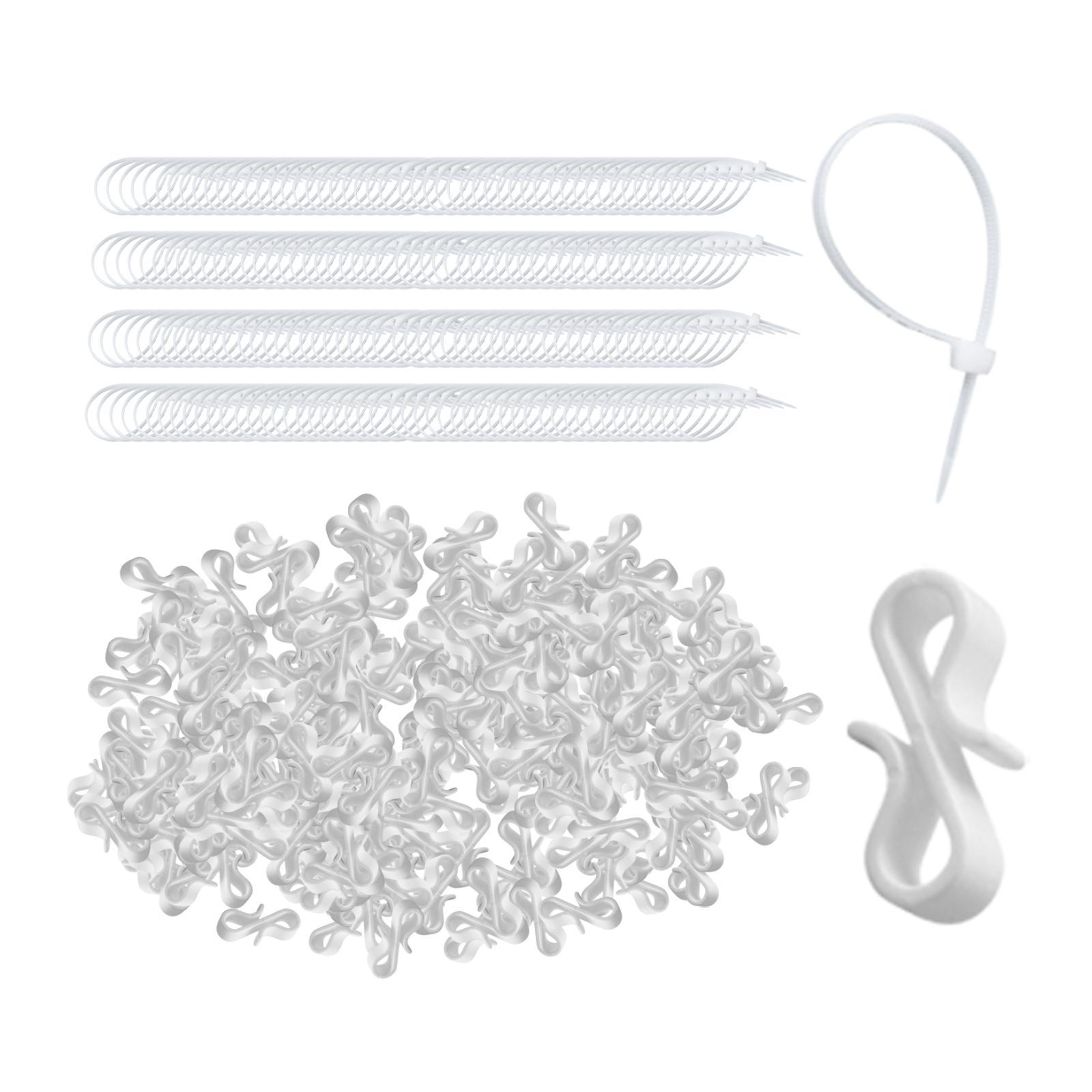 

120x Hanging Hooks S Clips S Shaped Clips Versatile Mini with Zip Ties for Restaurant Birthday Outdoor Valentine s Day Garden білий