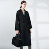 100% Pure Cashmere Water Ripple Double-Faced Wool Coat with Belt - Women's Outerwear