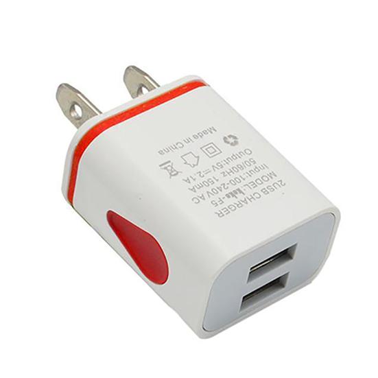 Dual USB Ports 5V 2.1A US/EU LED Light Plug Wall Home Travel Charger