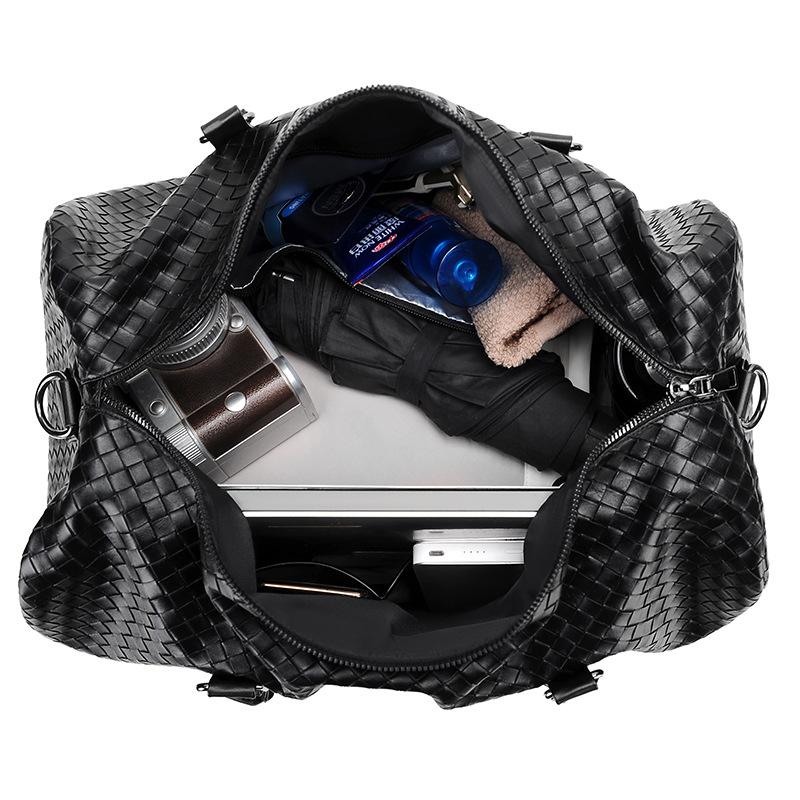 Nuova Borsa da Viaggio di Grande Capacità per Uomo, Borsa a Mano Casual per Brevi Distanze, Borsa Fitness Intrecciata a Quadri, Borsa a Spalla Singola a Tracolla