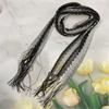 Lace Striped Neck Scarf With Tassels For Women and Teens Fashion Neck Accessories Perfect For Various Occasion Outfit