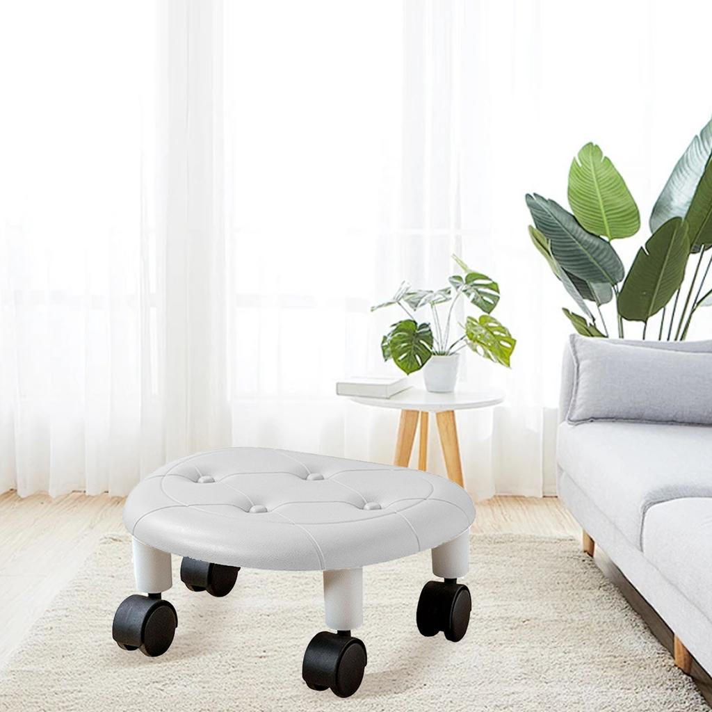Low Roller Seating PU   Plastic Structure Movable   Wheels Stool for Living Room Baby Room