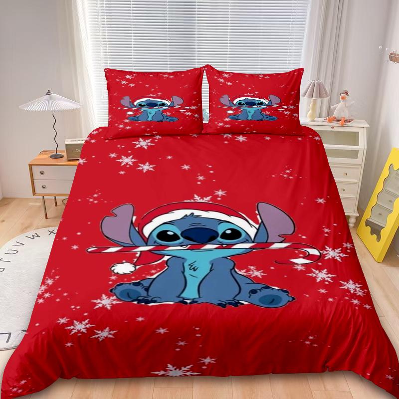 

Duvet Cover Set Mickey Merry Christmas Cartoon Bedding Set Comforter Cover For Children Teens Holiday Gifts Bedroom Decor 135x200cm 3PCS