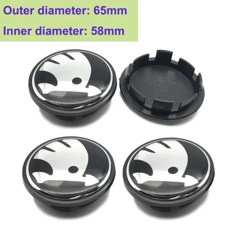 2026 Hot 56/60/65mm Car Wheel Center Cover Caps Badge for Skoda Logo Superb Kamiq Octavia A7 Tour Yeti Fabia Rapid Kodiaq RS Kar