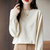 Round-neck Knitted Sweater for Women Spring and Autumn Long-sleeved Casual Pullover Loose Sweater Pullover Base Layer for Women