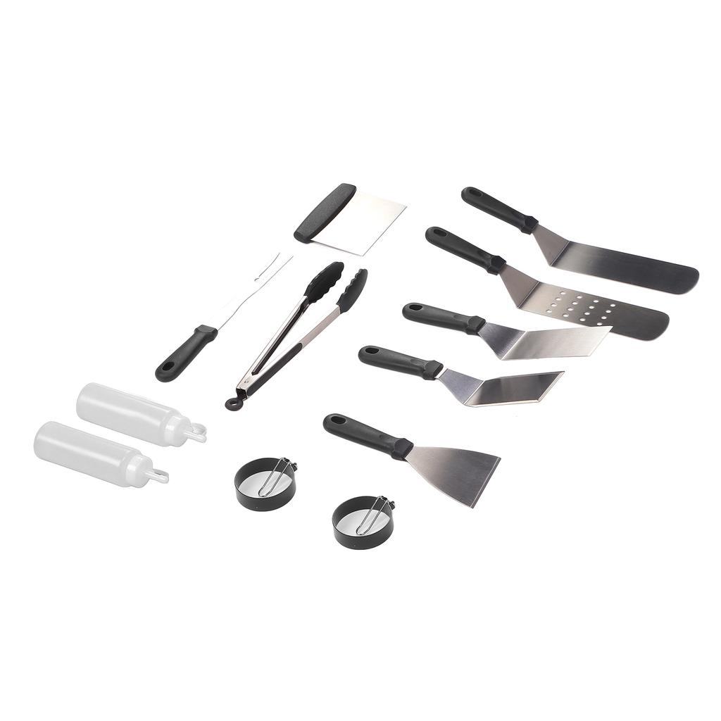 12Pcs Stainless Steel Grilling Kit Food Grade Material Heat Resistant BBQ Grill Tool Set with for