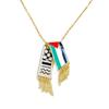 Palestine Keffiyeh Scarf Necklace for Women Men 18K Gold Stainless Steel Trendy Cool National Jewelry Christmas Birthday Gifts