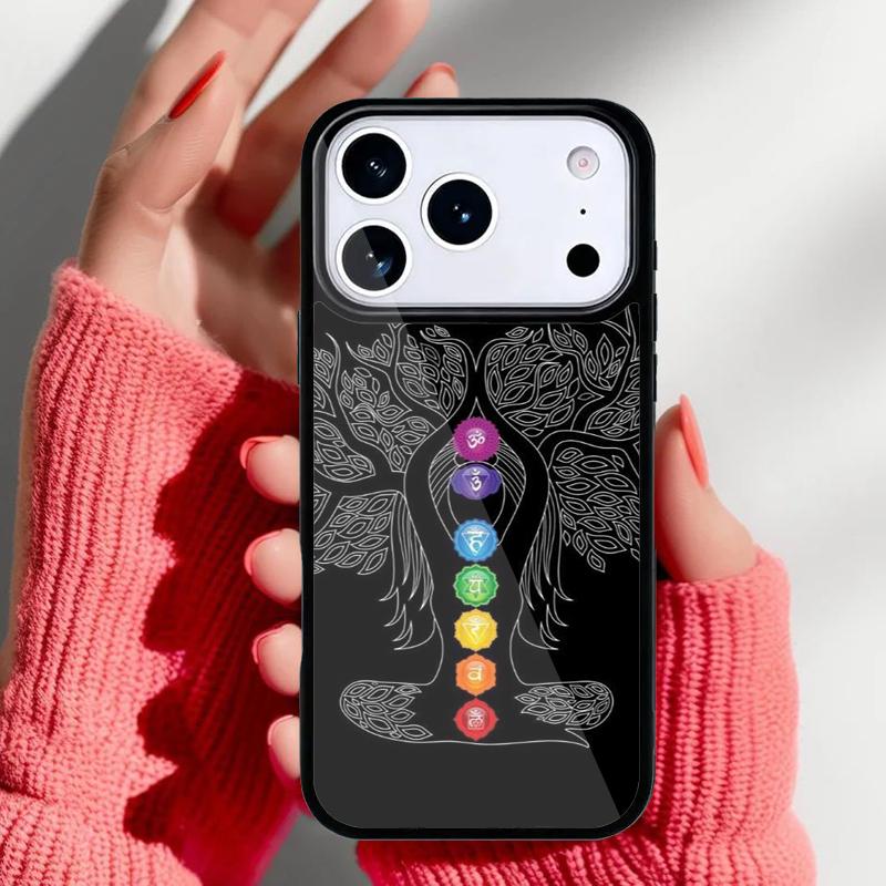 Mandala Chakra Yoga Telefonfodral för iPhone 17 16 15 14 13 Pro Max Baksidesfodral för 12 11 Pro Coque