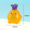 Cute Cartoon Luminous Chicken Car Ornaments Moss Micro Landscape Ornaments Dollhouse Decor Diy Desktop Decoration Toys