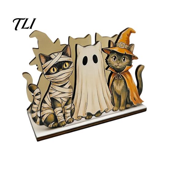 Holiday Cartoon Table Decor Halloween Wooden Napkin Holder for Dining Table, Paper Towel Holder, Creative Shelves Freestanding Tissue Dispenser