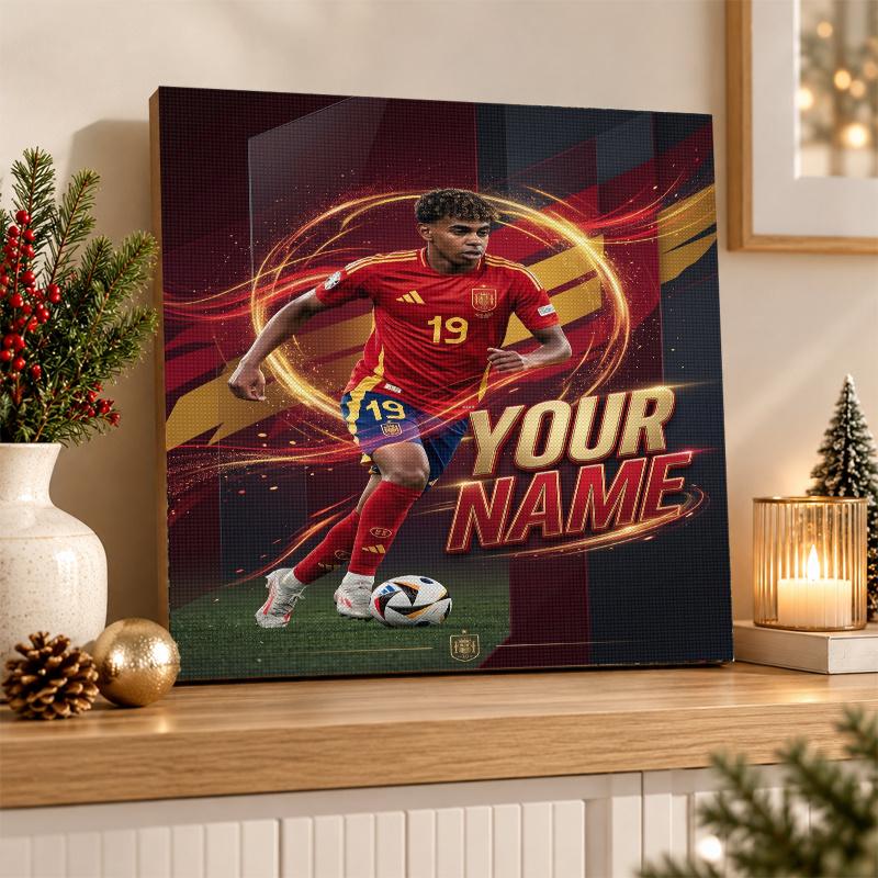 Lamine Yamal Custom Name Text 5D Diamond Painting Kit DIY Full Drill Diamond Art Decoration