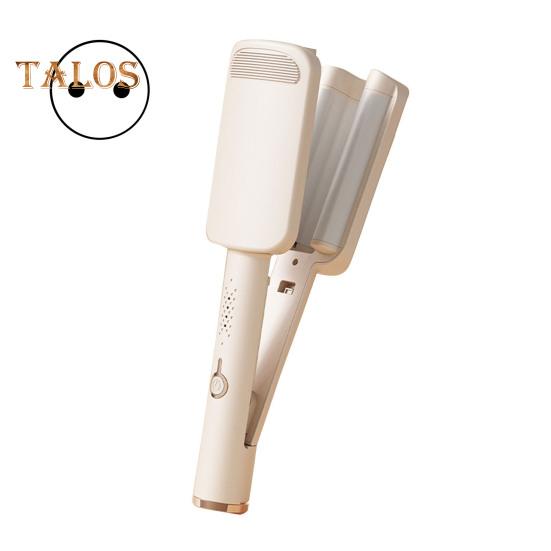 

32 мм V-образная плойка для завивки волос, керамическая, большие французские волны, щипцы для укладки, антиожоговая плойка для завивки глубоких волн для коротких и длинных волос EU бежевый