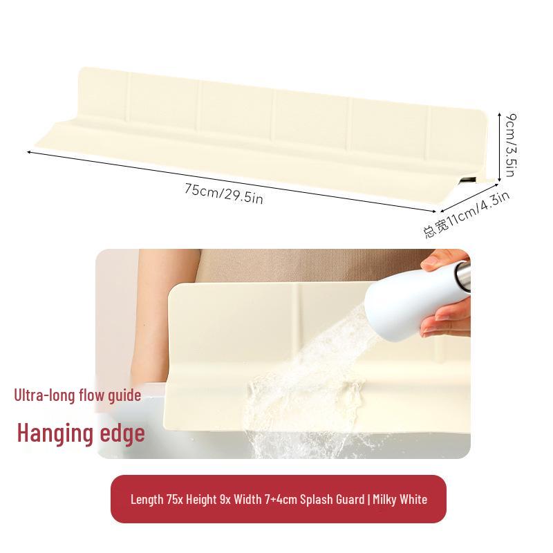 Silicone Non-Slip Sink Splash Guard with Suction Cups - Water Barrier & Separator
