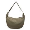 Simple cloth bag commuter women's crossbody bag dumpling bag 2025 autumn new Korean apricot color large-capacity shoulder bag