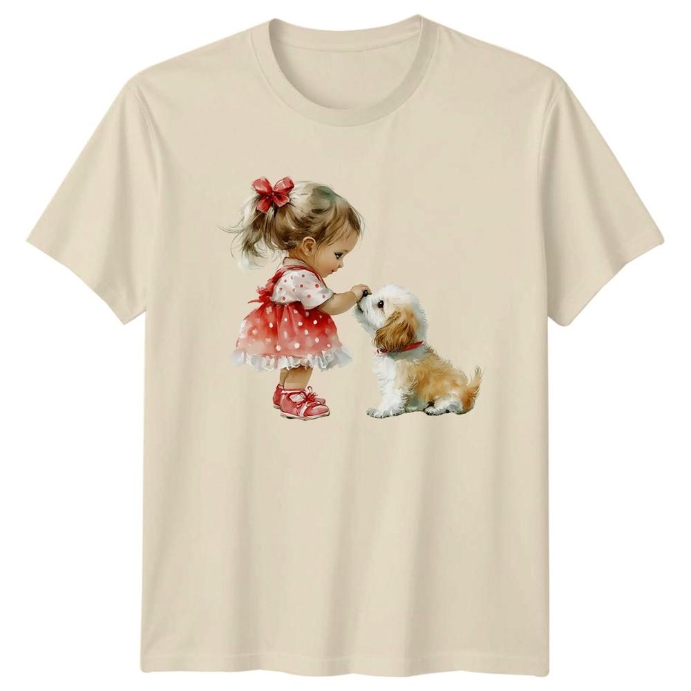 Puppy Child Friendship Animals Dogs Unisexs TShirt Unisexs Tee Graphic Unisex Top