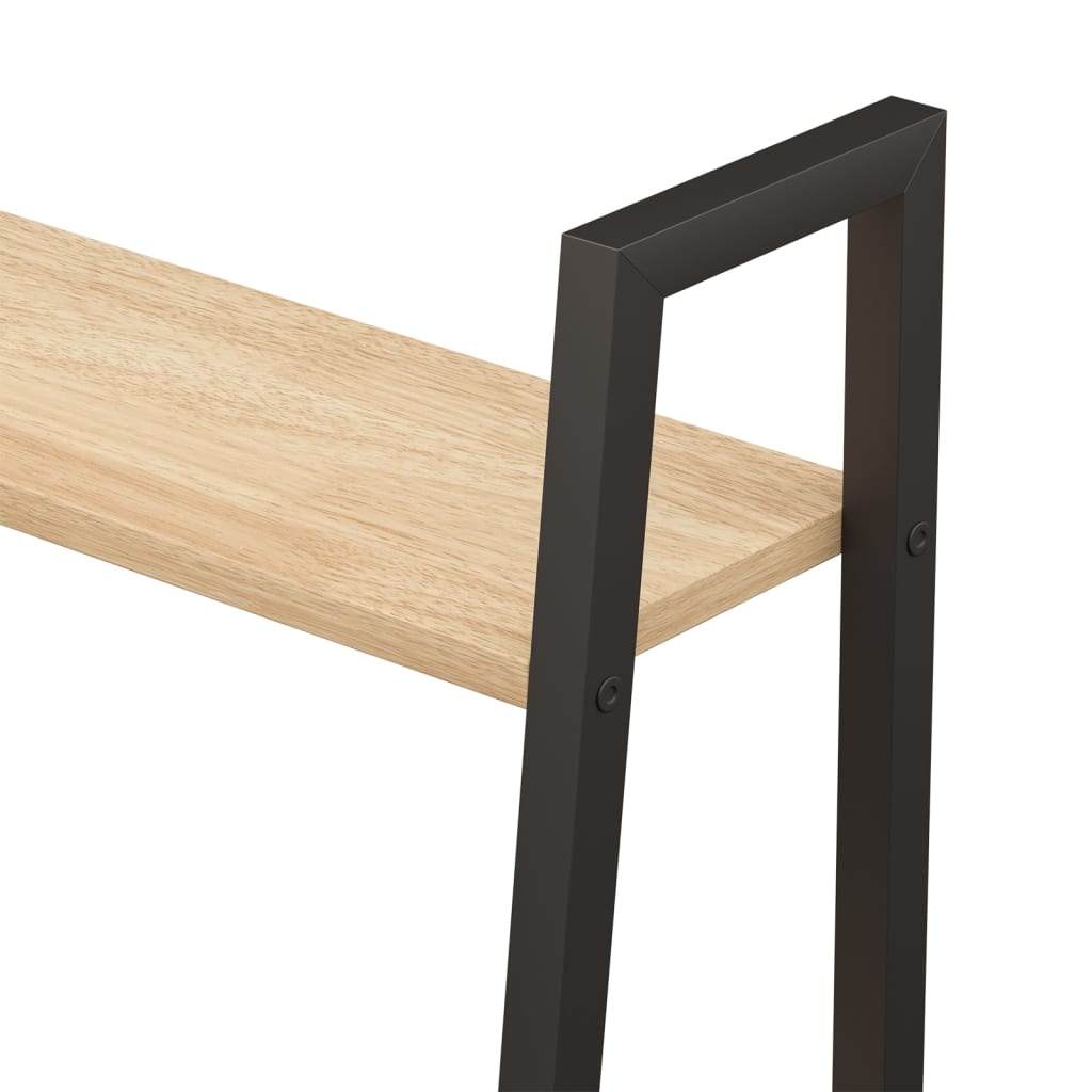 Vidaxl Ladder Shelf With 4 Shelves, Light Brown-Black, 56X35X140 Cm