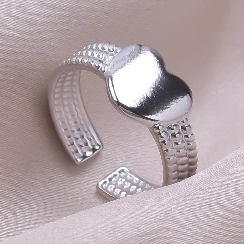 1pcs Crown Heart Shell Charm Ring Two/Three Layered Adjustable Stainless Steel Rings For Women Men Accessories Vintage Jewelry
